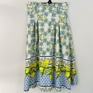 Her Destiny Lemon Floral Front Tie Flare Skirt 50's Vintage Retro Inspired Small